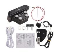 Wooden Acoustic Guitar Pickups, Transparent Soundhole Piezo Pickup with Noise Reduction, Rechargeable Black - High Fidelity Sound, Dual Channel Tech, Easy Installation