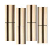 Wooden Acoustic Wall Panels 4 Pack 120x32cm (1,44m²) Foldable Sound Proofing Panels Wood Slat Panelling with Sound Absorbing Felt Backing DIY for TV Feature Wall Living Room Bedroom (Natural Oak)