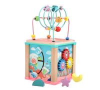 Wooden Activity Cube Multi-Sided Dinosaur Play Centre with Maze for Kid (1)