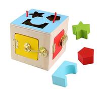 Wooden Activity Cube - Practical Life Skills Educational Toy, Sensory Learning Device | Interactive Lock Mechanisms Encouraging Problem Solving Cognitive Development For Kids Preschool Travel