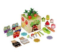 Wooden Activity Cubes, Multifunction Building Blocks Baby Playset Early Educational Learning Toys for 1 2 3 Years Old