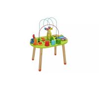 Wooden Activity Table for Kids, Educational Learning Center with Musical Instruments, Colorful Gears and Shapes, Developmental Toddler Play Station