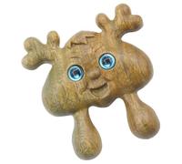 Wooden Acupressure Massage Rod Wide Tooth Cartoon Design for Face Shoulders | Natural Wood Construction, Rounded Polished Edges, Manual Pressure Technique, Compact Shape for Gym or Watching Television