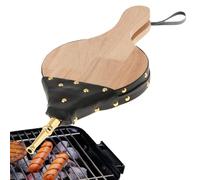 Wooden Air Blower - Bellows Fire Pit, Brown Fireplace Bellow, Hanging Strap Design, Portable Manual Pump, Ideal Outdoor Camping Barbecue Tool for Chimney Fire Ignition and Control