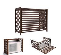 Wooden Air Conditioner Cover Decorative Screen for Outdoor Units AC Protection Grid & Heat Pump Shield - Elegant Plant Stand 96x40x89cm Weatherproof Design.