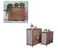 Wooden Air Conditioner - Outdoor AC Cover, Decorative Brown Fence Panels for Garden, Patio, and Balcony (Small Size: L85xW35xH75CM)