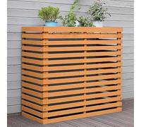 Wooden Air Conditioning Cover for Outdoor Heat Pumps Large Storage Space Moisture & Sun Resistant Breathable & Heat Wicking 1.105 x 45 x 99 cm Wood Color