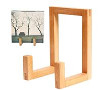 Wooden Album Stand - Solid Wood Material, Natural Finish Design, Compact Storage Size, Functional Display Shelf | Music Room Bedroom Organizer for Collection Player Holiday Party and Vacation