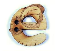Wooden Alphabet and Number Buttons 2cm to 3cm Wide Approx - Pack of 1 Button (e)