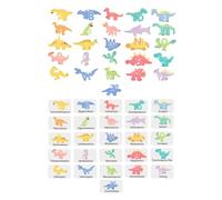 Wooden Alphabet Animal Puzzles with Word Cards Cute Dinosaur Shape Educational