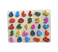 Wooden Alphabet Board Learning Puzzles Board Practical Colorful for Children Arabic Letters A