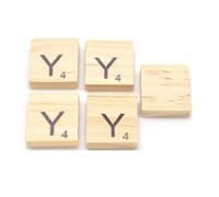 Wooden Alphabet Craft Tiles - Available in Letters and Values - Various Quantities Available (Y, Pack of 5)