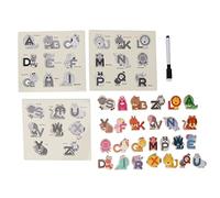 Wooden Alphabet Matching Puzzle Educational Animal Shape Toy for Kids Hand Eye Coordination