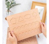 Wooden Alphabet Number Tracing Board Writing Practice Learning Board Educational Drawing for Kids with Uppercase Lowercase Letters and Pen Holder (Groove Letter Braille)