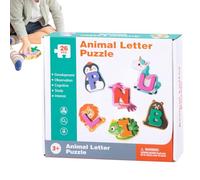 Wooden Alphabet Puzzle - Alphabet Animal Puzzles | Matching Game, Preschool Learning Toys for Homeschool Early Childhood Travel Kindergarten