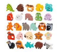 Wooden Alphabet Puzzle - Letter Animal Puzzles,Matching Games for Fine Motor Skills Imaginative Play Travel Early Childhood Homeschool Daycare Classroom