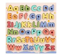 Wooden Alphabet Puzzle - & Letters Learning Toy | Educational Blocks Matching Bord Game For Kids | Montesssori Spelling Puzzles For Sensory Play, Fine Motor Skills & Preschool