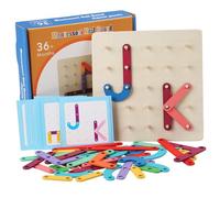 Wooden Alphabet Puzzle Set - 26 Piece Chunky Letter Blocks with Sturdy Board, Inspired Early Learning Toy for, Durable Natural Wood Construction, Ideal for Home and Preschool
