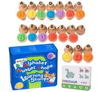 Wooden Alphanumeric Stamps Set - Alphabet Stamps 26 Letters, Numbers 0 To 9, Flash Cards Learning Kit, Early Education Toys, Creative Puzzle Design | Educational Classroom Home Activity