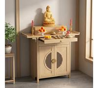 Wooden Altar Table for Meditation, Solid Wood Buddha Cabinet with Storage Drawer, Zen Console for Home Sanctuary, Sturdy Construction, Perfect for Personal Shrines