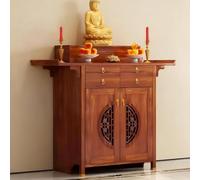 Wooden Altar Table for Meditation, Solid Wood Buddha Cabinet with Storage Drawer, Zen Console for Home Sanctuary, Sturdy Construction, Perfect for Personal Shrines