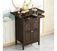 Wooden Altar Table with Storage, Chinese Buddhist Pooja Cabinet, Telescopic Pull-Out Board, Durable Worship Table for Home Living Room Temple Meditation Prayer Incense Display (80cm/31.5in)