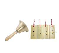 Wooden And Copper Hand Bell and Castanet Musical Percussion Instrument Accessory Part