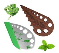 Wooden and Metal Vegetable Leaf Separator, 2Pcs Pottery Herb Stripper Tool Supplies, Fun Kitchen Gadgets, Exquisite Herb Stripper Bowl Gifts for The Kitchen Suitable for Home Use & Chefs