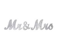 Wooden and Mrs Signs, Silver Letters Wedding Decorations, MDF Photo Props - Elegant Rustic Calligraphy, Free Standing Design, Ideal for Wedding and Anniversary Parties