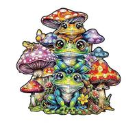 Wooden Animal Jigsaw Puzzle Unique Shape Pieces Complete with Storage Bag Reference Poster Educational Challenging Game for Family Friends Quality Time