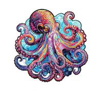 Wooden Animal Jigsaw Puzzle Unique Shape Pieces Complete with Storage Bag Reference Poster Educational Challenging Game for Family Friends Quality Time