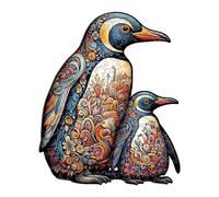 Wooden Animal Jigsaw Puzzle Unique Shape Pieces Complete with Storage Bag Reference Poster Educational Challenging Game for Family Friends Quality Time