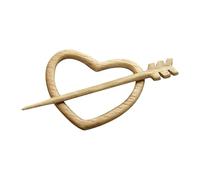 Wooden Animal Pattern Brooch Pins - DIY Craft Shawl & Scarf Pins - Heart