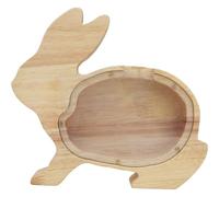 Wooden Animal Piggy Bank Transparent Acrylic Wooden Children's Piggy Bank Cute Home Decoration Children's Birthday Gift(Rabbit)