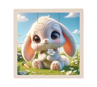 Wooden Animal Puzzle - Engaging Rabbit Jigsaw Game S, Durable Wooden Play Pieces, Stimulating Educational Puzzle Activity | Problem Solving, Critical Thinking Activity For Indoor Outdoor Playtime,
