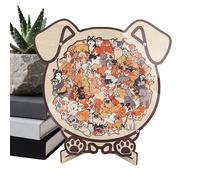 Wooden Animal Puzzle - Framed Desk Ornament 22.1cm, Irregular Shape Design | Decorative Shelf Display, For Living Room Study Bedroom Home Decoration Kids Adults Interactive Play Art Piece Long Lastin