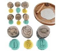 Wooden Animal Tracks - Animal Tracks Stamps Made of Wood | Educational Toys for Kids | Creative Craft Set with Animals Footprints, Educational Stamp and Girls
