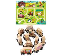 Wooden Animal Train - Portable Role Game with Numbers Learning | Imitation Vehicles Game for Boys Family and Youth with Friends