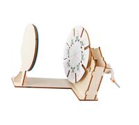 Wooden Animation Demonstration Model with Hand Crank, Manual Motion Display with Printed Wheel and Viewing Panel for Home Learning Time Manual Animation Viewer Motion Classroom Model Hands