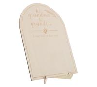 Wooden Announcement Photo Board for Newborn Birth Keepsake | Beige Natural Wood Finish, Adjustable Decorative Design, Nursery Decor and Hospital Arrival Announcement