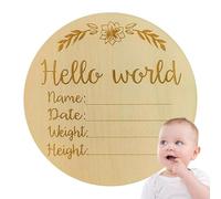 Wooden Announcement Sign | Birth Name Announcement Sign in Wood | Parents Souvenir for Boys and Girls Novelty Photography Props for Bedroom, Nursery