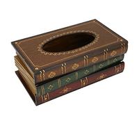 Wooden Antique Book Shape Tissue Box Retro Napkin Case Home Restaurant Shop