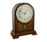 Wooden Arched Inlaid Case Quartz Mantel Clock With Arabic Numbers and Westminster Chime by WBL