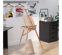 Wooden Art Easel Tripod Sketch Artist Painters Craft Portable Folding Drawing Board Lightweight - Natural Wood