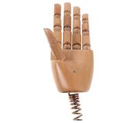Wooden Articulated Hand Figure for Artists and Art Students | Solid Wood, Steel Joints, Bionic Palm Shape, Natural Grain Finish, for Sketching and Studio Reference