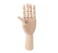 Wooden Articulated Model Figure, Portable Flexible Handcrafted Artist Drawing Mannequin for Sketch Desk Display (Male Left Hand)