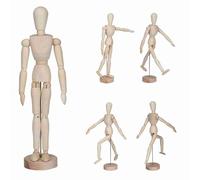 Wooden Artist Manikin, 12.9" Articulated Drawing Mannequin with Stand Flexible Human Figure Model for Artists Drawing Sketching Art Class Reference Tool