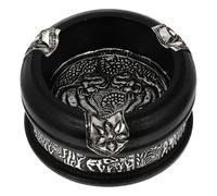 Wooden Ashtray Silver Groove Structure Desktop Clean Holder