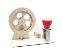 Wooden Assemble Toy Wooden Hand Powered Generator Science Experiments Set Science Education Toy for Kids Age 8＋ Manual Power Generator