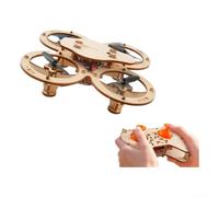 Wooden Assembled RC Quadcopter Model Kit for Beginners - 4-Axis Stable Flight, DIY Aircraft Assembly Toy, Educational STEM Activity for Kids and Adults, Includes Wooden Airframe (24 x 19 x 5 cm)
